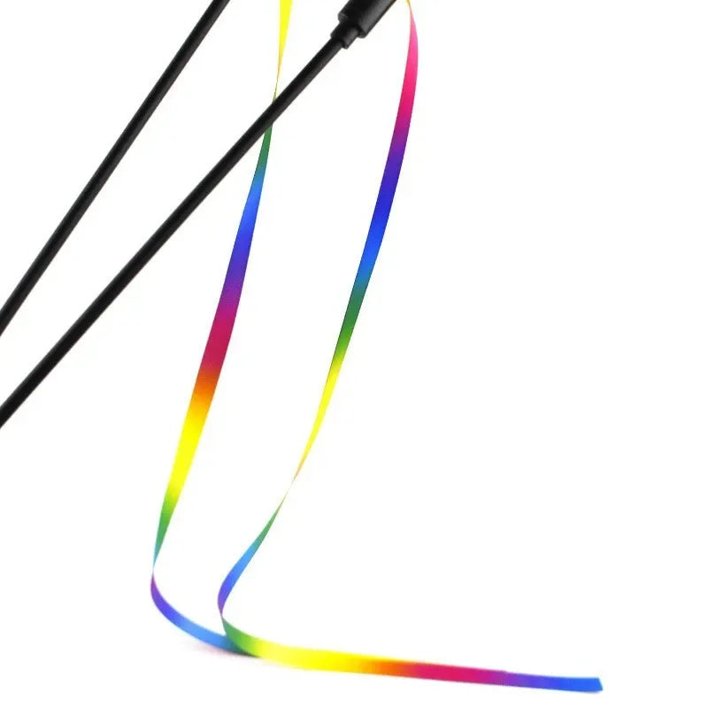 Interactive Colored Ribbon Cat Teaser Wand