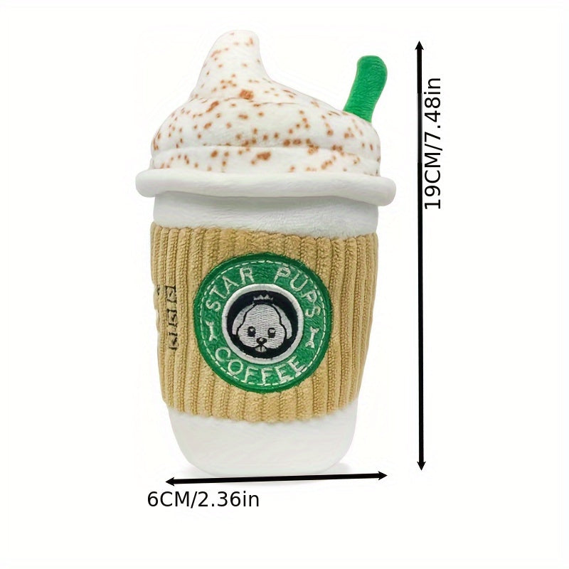 1pc Cute Latte Design Pet Plush Toy