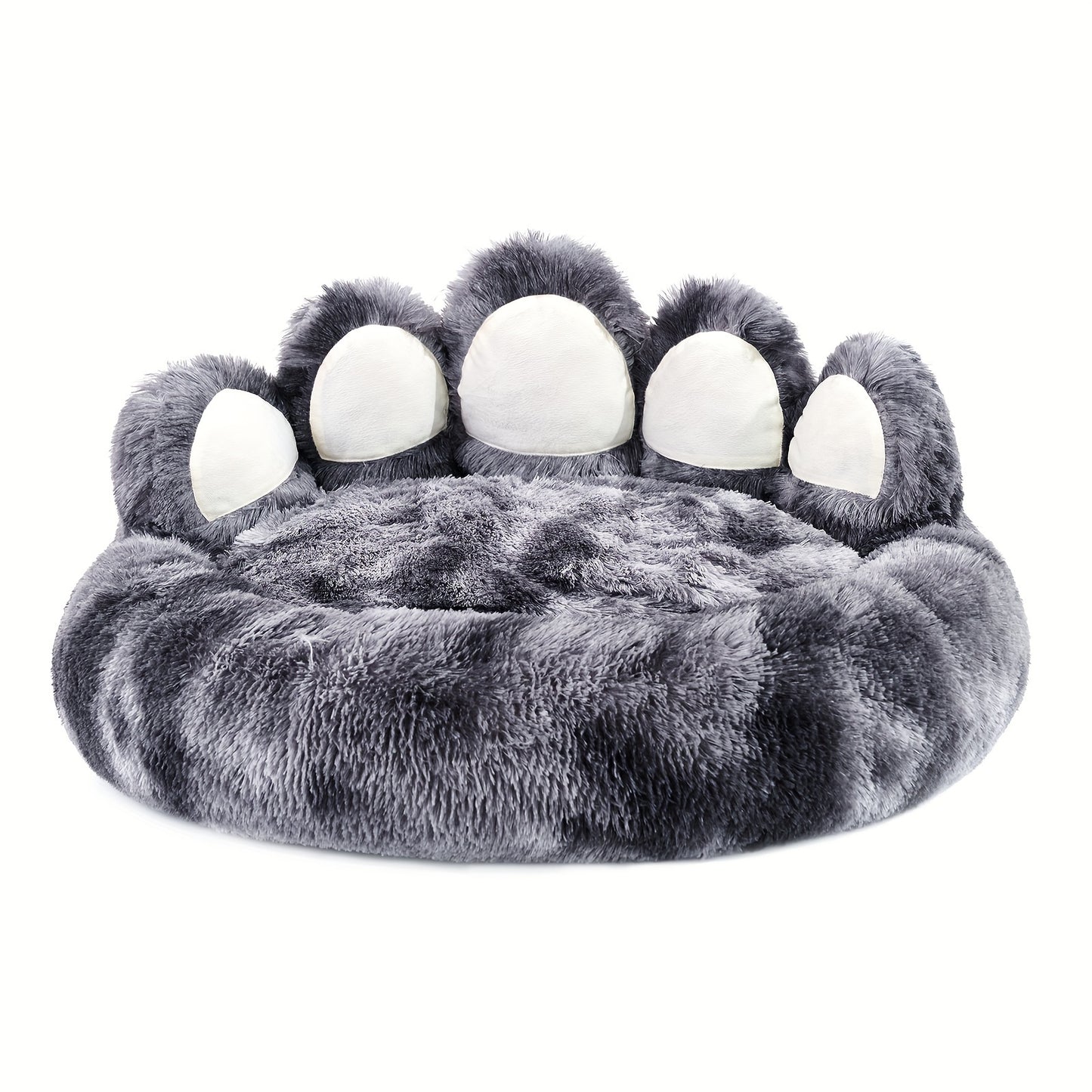Long Plush Paw Shaped Dog Bed
