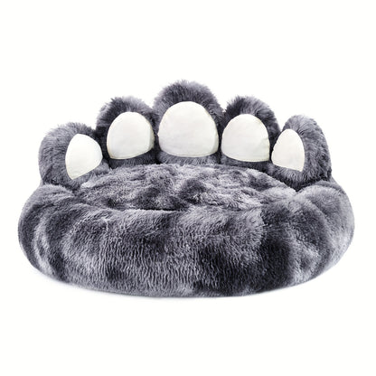 Long Plush Paw Shaped Dog Bed
