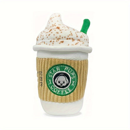 1pc Cute Latte Design Pet Plush Toy