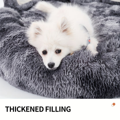 Long Plush Paw Shaped Dog Bed