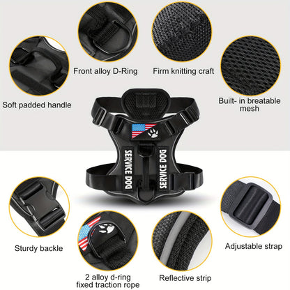 Reflective Service Dog Harness Vest