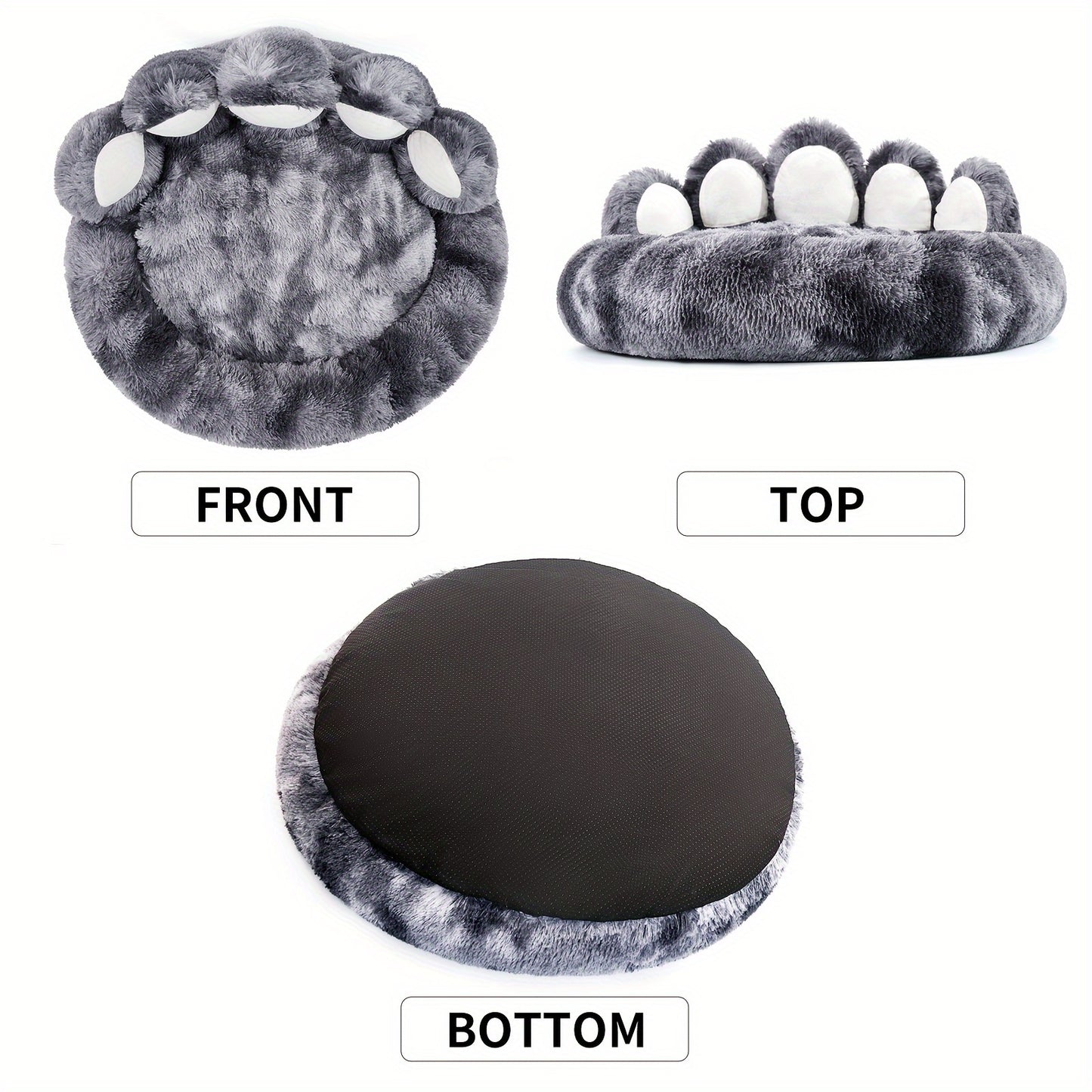 Long Plush Paw Shaped Dog Bed