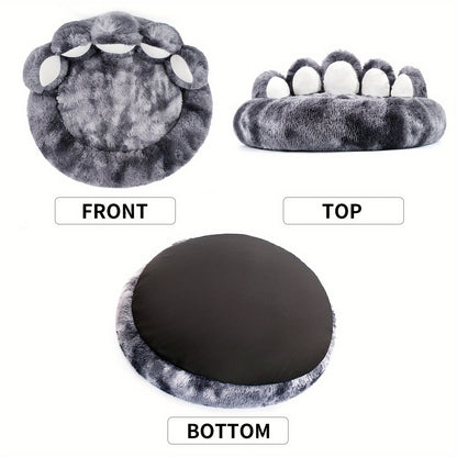 Long Plush Paw Shaped Dog Bed