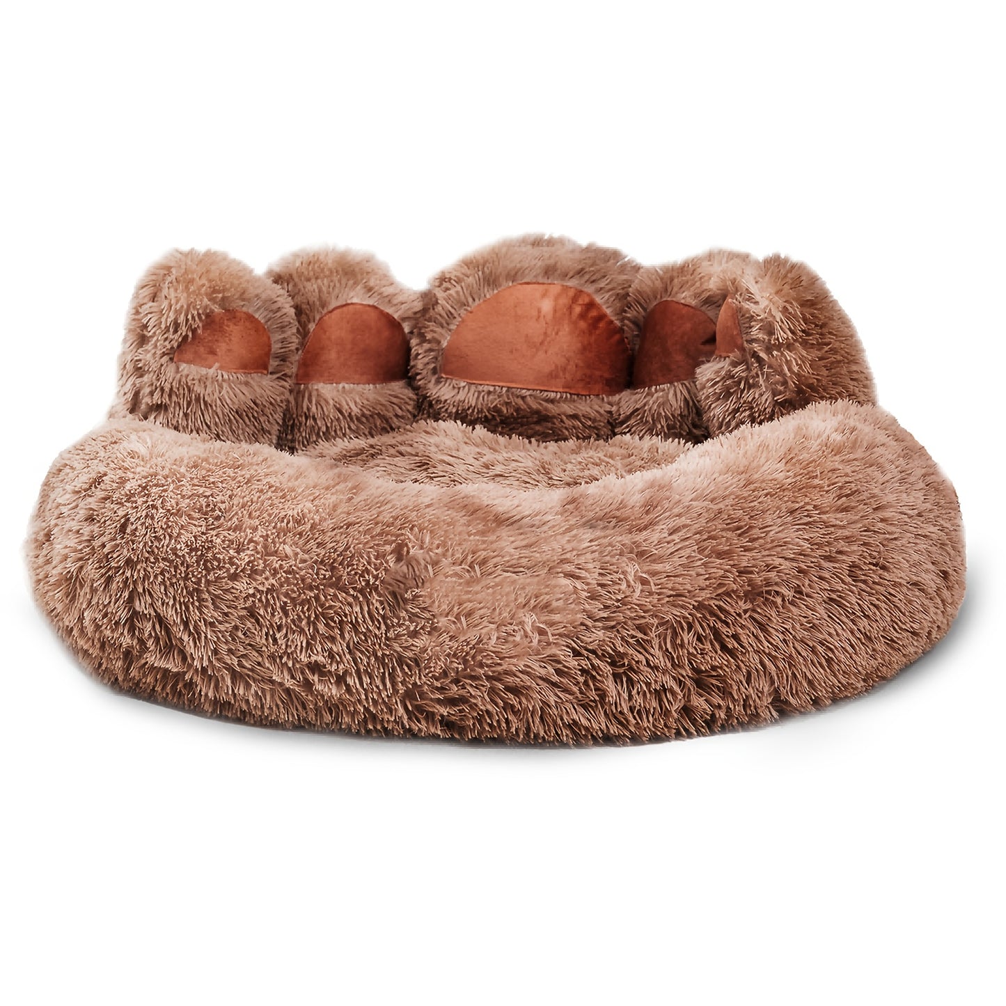 Long Plush Paw Shaped Dog Bed