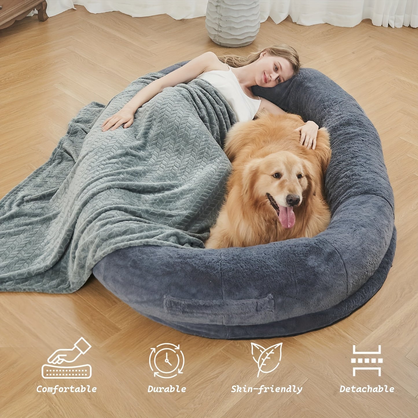 Giant Human-Size Dog Bed for Pets and Adults