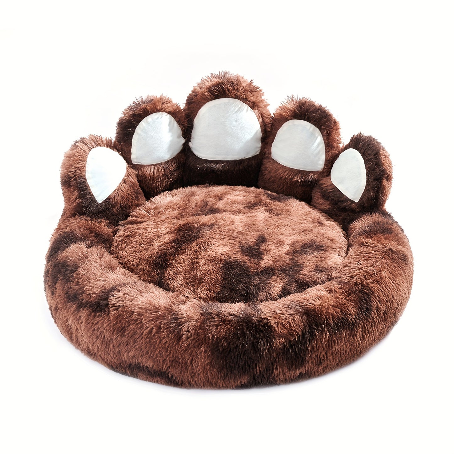 Long Plush Paw Shaped Dog Bed