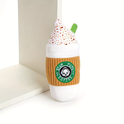 1pc Cute Latte Design Pet Plush Toy
