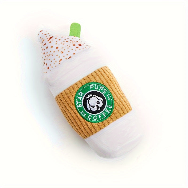1pc Cute Latte Design Pet Plush Toy