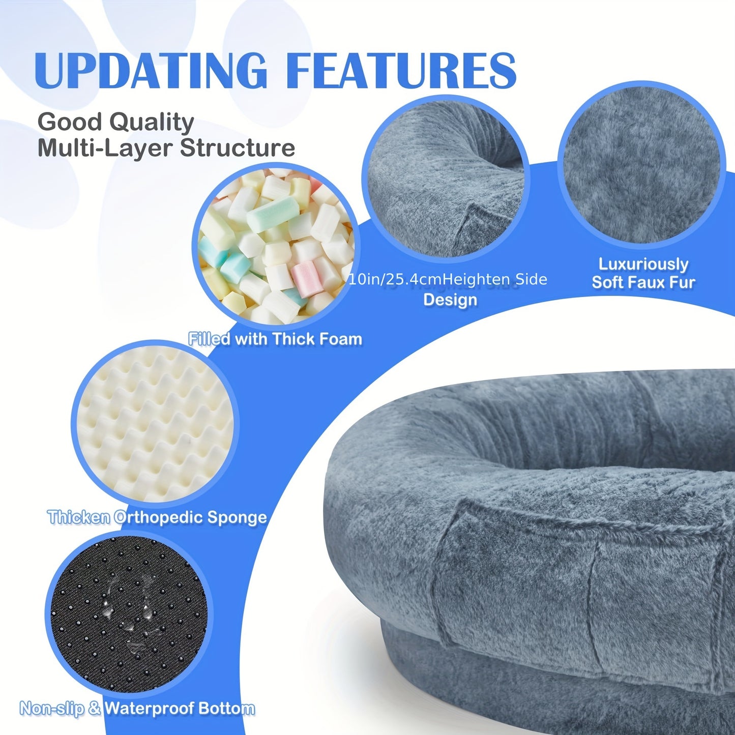 Giant Human-Size Dog Bed for Pets and Adults