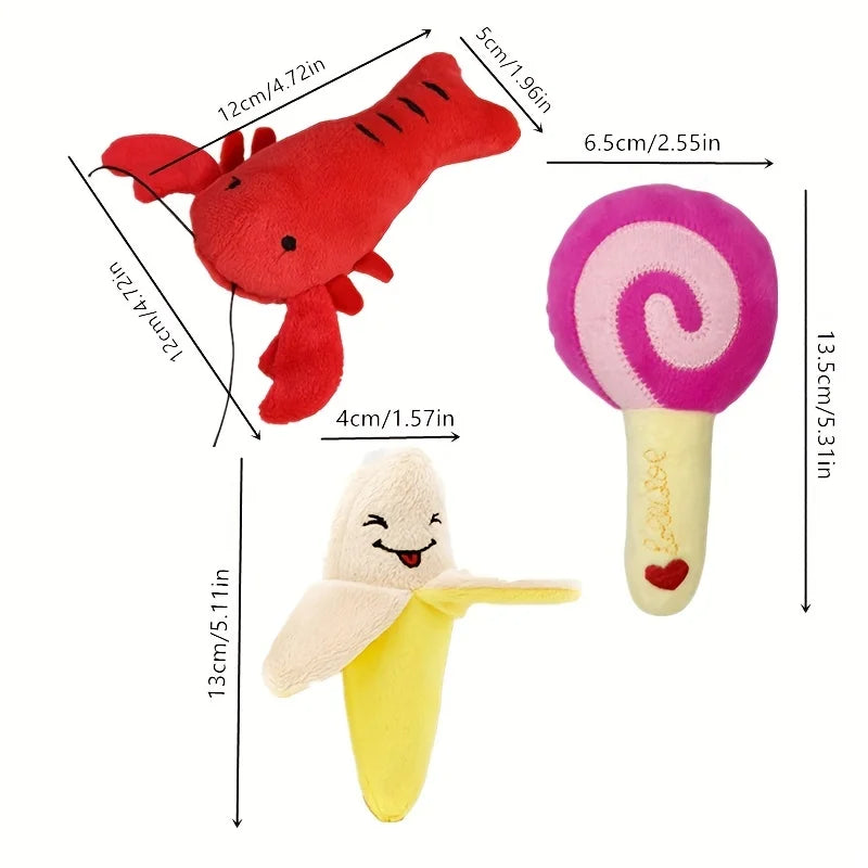 10 Plush Squeaky Puppy Chew Toys