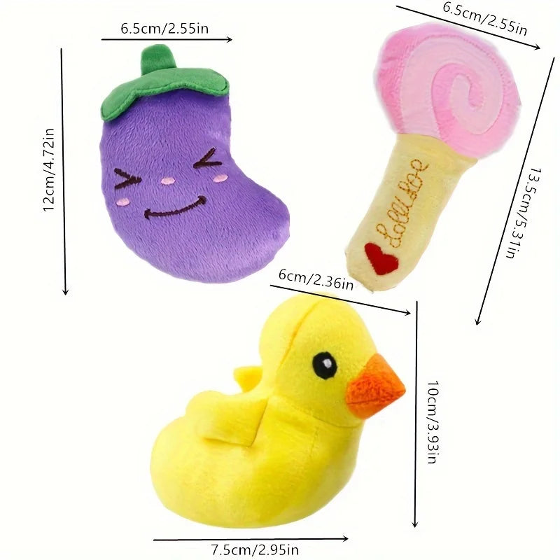 10 Plush Squeaky Puppy Chew Toys