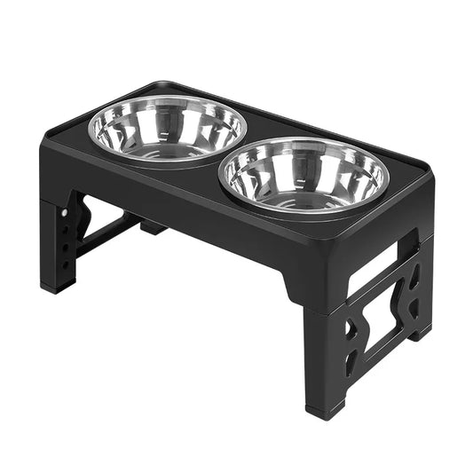 Adjustable Elevated Dog Feeder Bowls Stand
