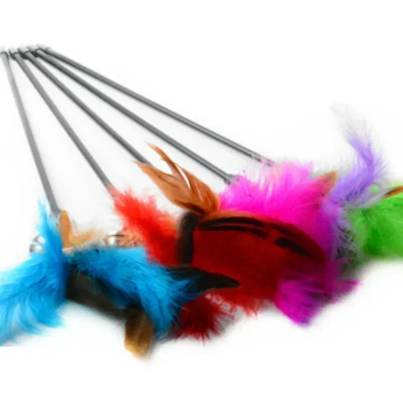 Interactive Cat Feather Bell Rod Toys