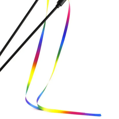 Interactive Colored Ribbon Cat Teaser Wand