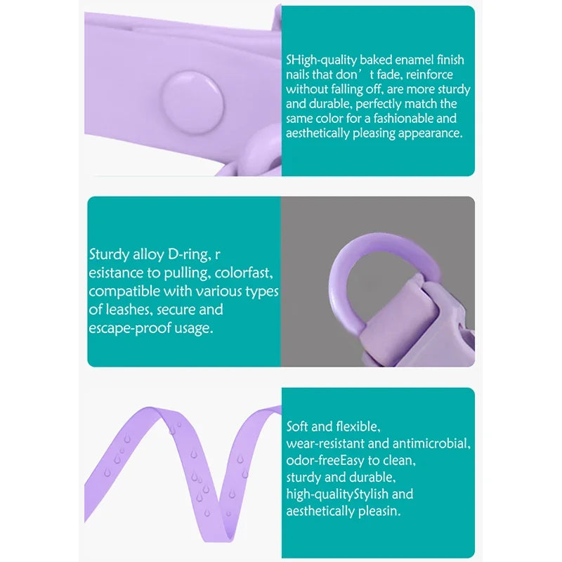 Macaron Colored Waterproof Adjustable Dog Collar