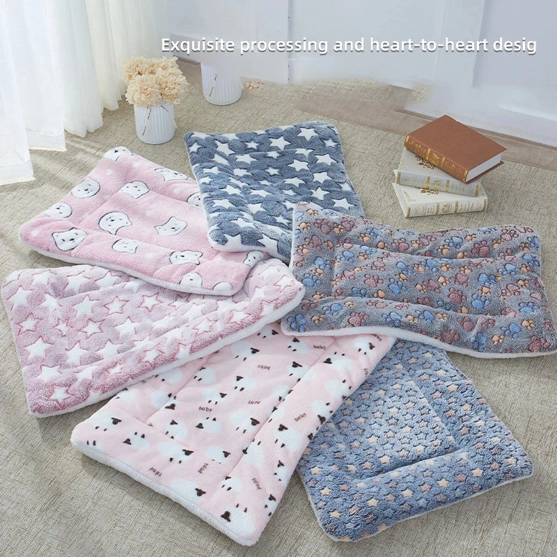 Warm Flannel Pet Sleeping Mat Bed