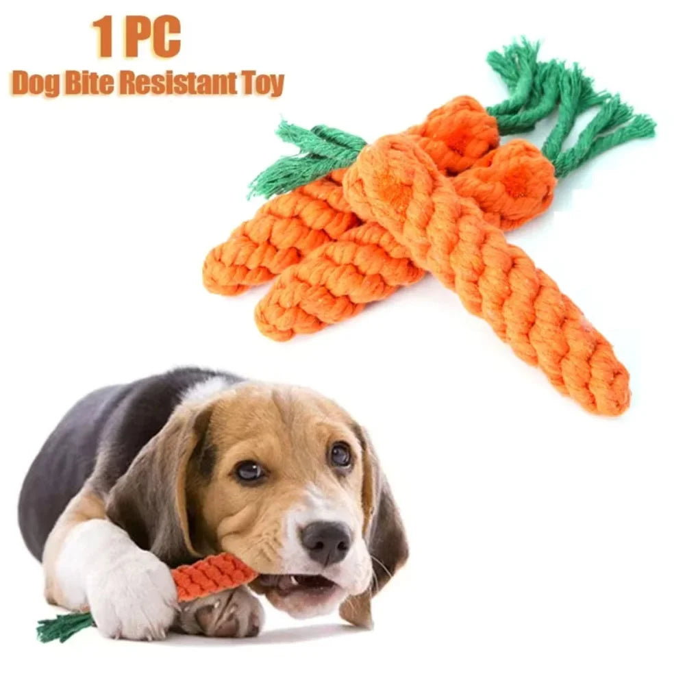 Bite-Resistant Carrot Rope Dog Toy