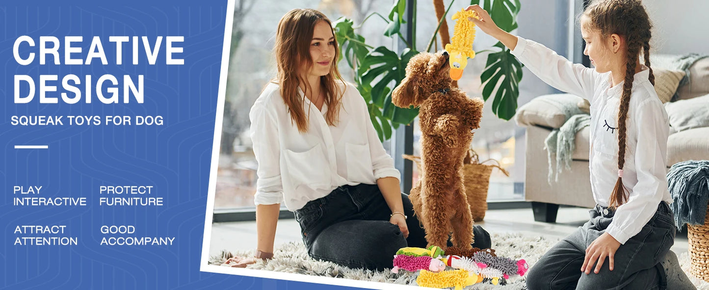 Plush Dog Chew Squeaky Toy