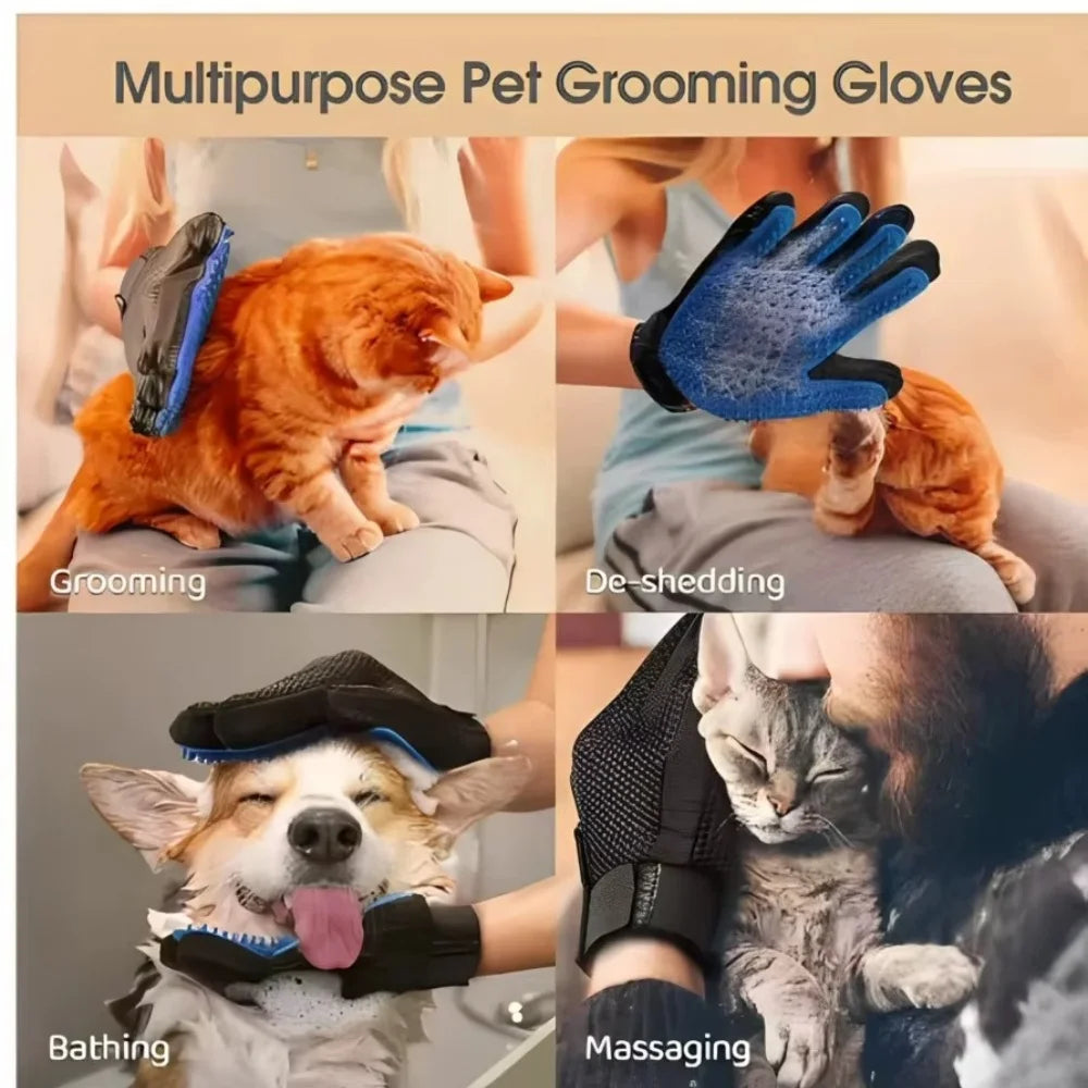 Reusable Pet Grooming Massage Gloves Brush