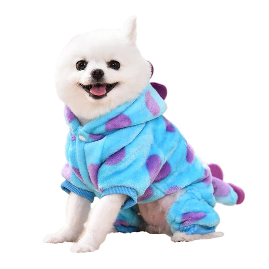 Plush Insulated Flower Dinosaur Pet Outfit