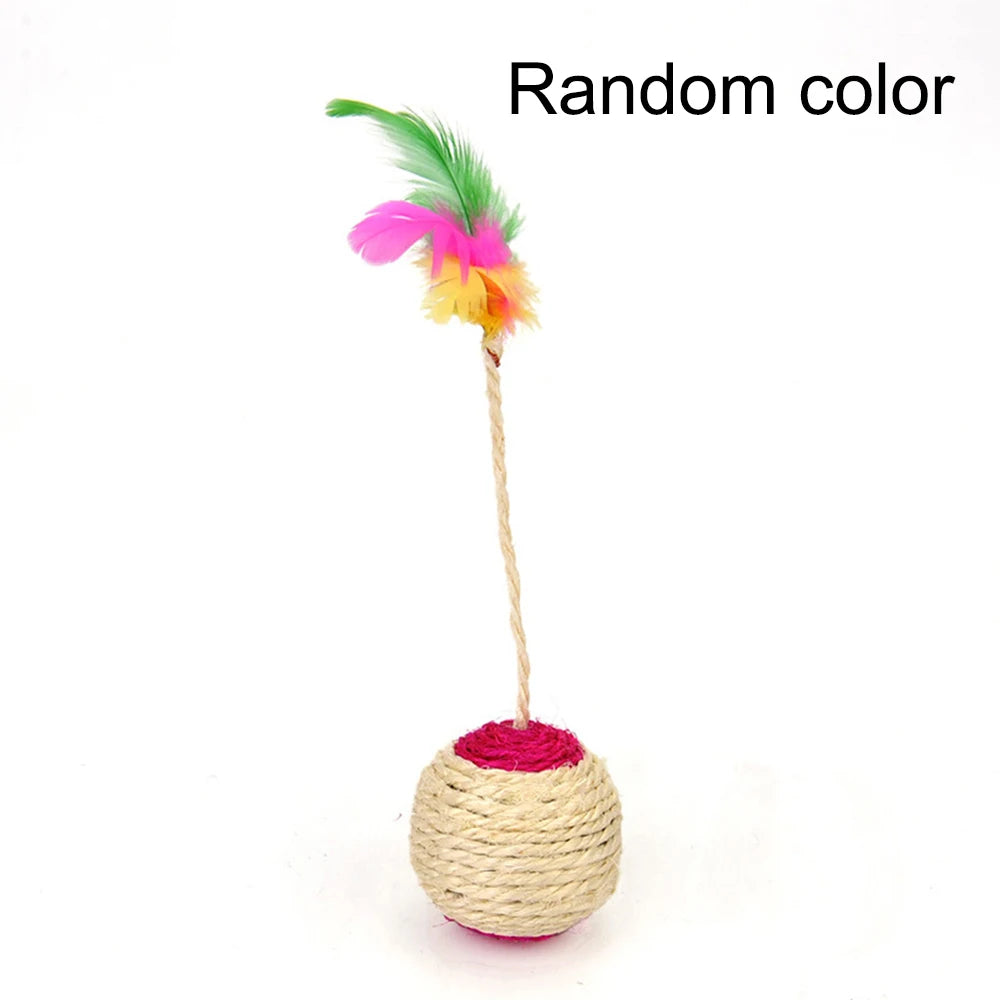 Colorful Feather Interactive Cat Toy Ball