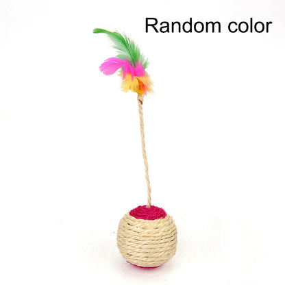 Colorful Feather Interactive Cat Toy Ball