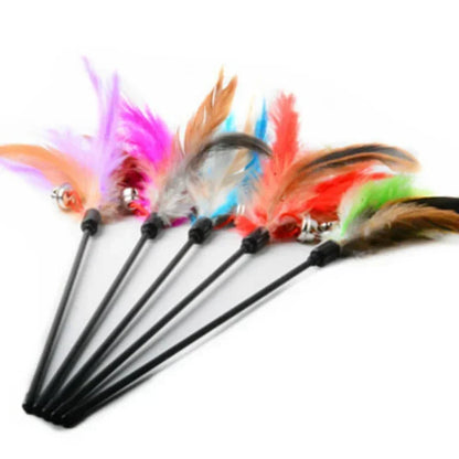 Interactive Cat Feather Bell Rod Toys