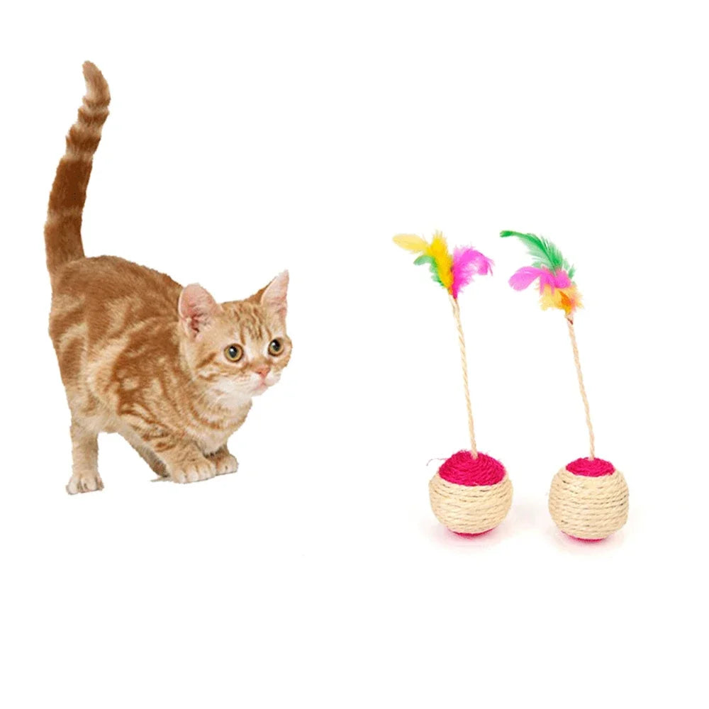 Colorful Feather Interactive Cat Toy Ball
