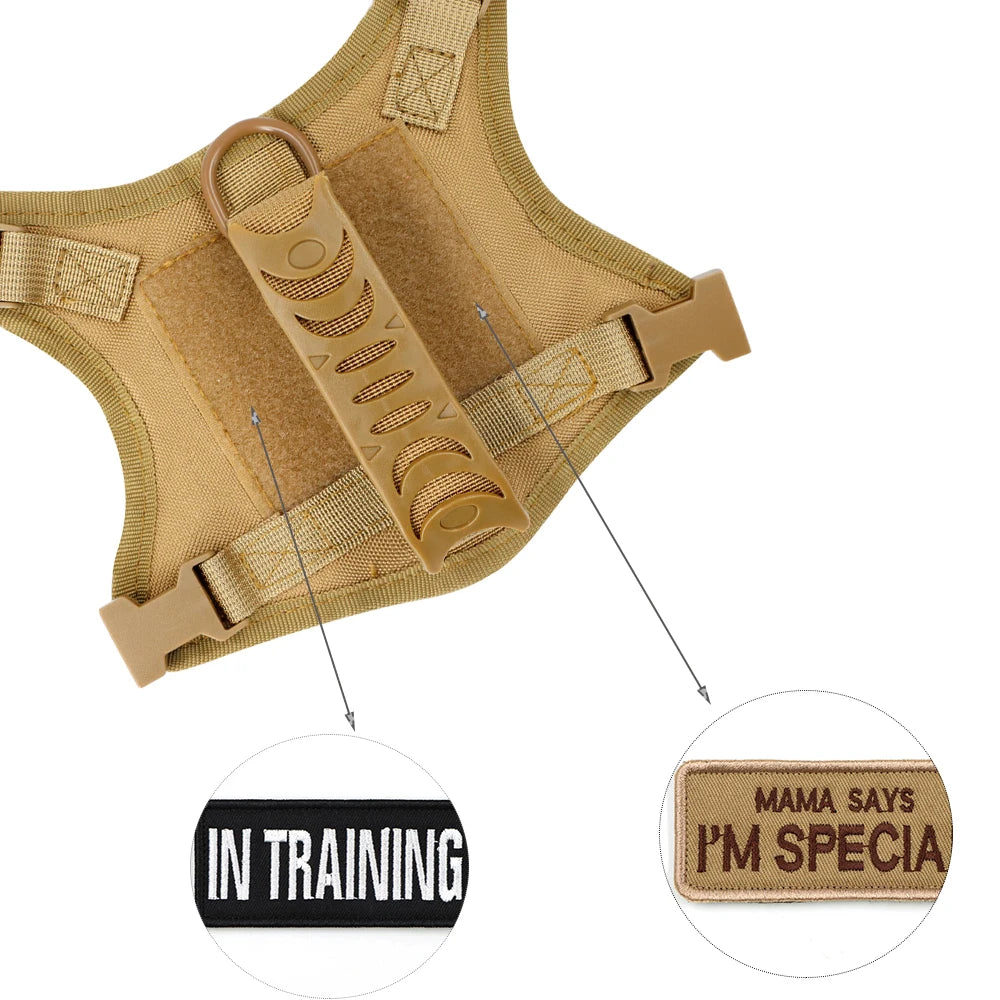 Adjustable Tactical Puppy Harness Leash Kit