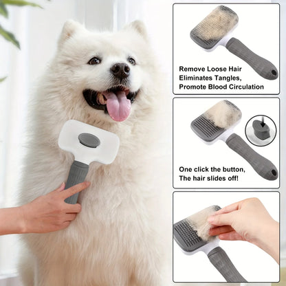 Self-Cleaning Pet Hair Removal Comb