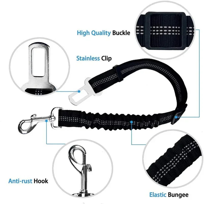 Adjustable Reflective Nylon Dog Seat Belt
