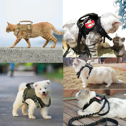 Adjustable Tactical Puppy Harness Leash Kit