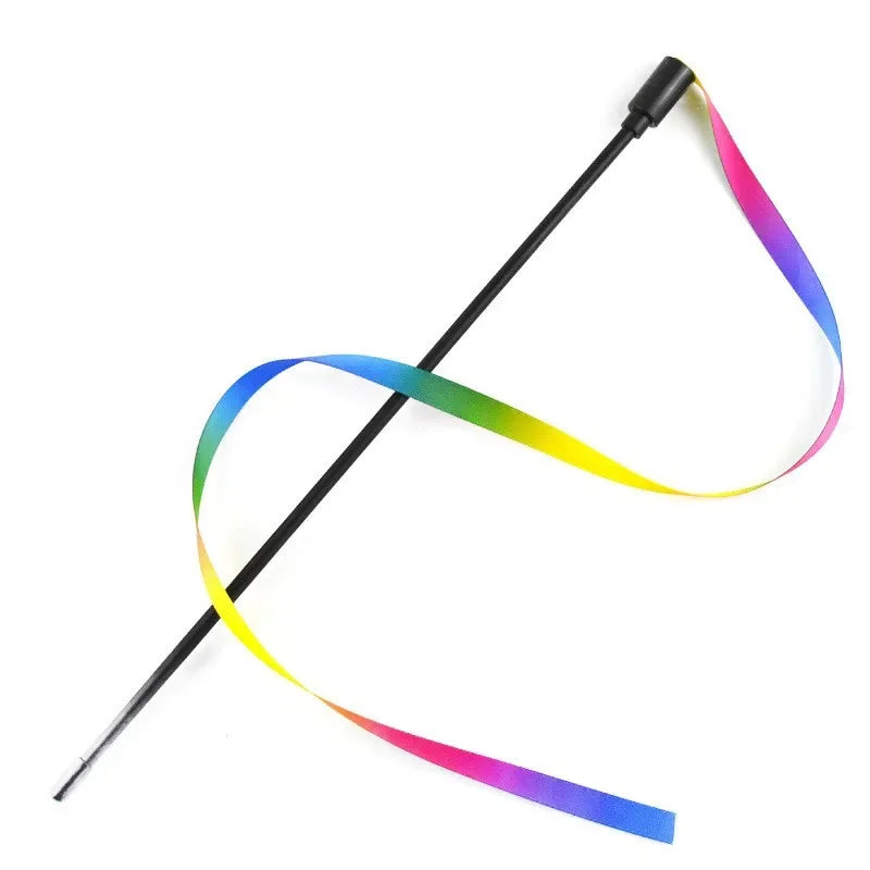 Interactive Colored Ribbon Cat Teaser Wand