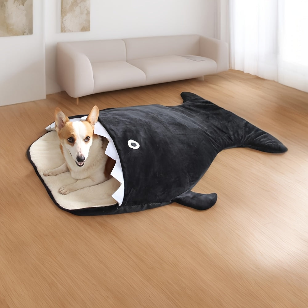 Cartoon Shark Shaped Pet Dog Bed