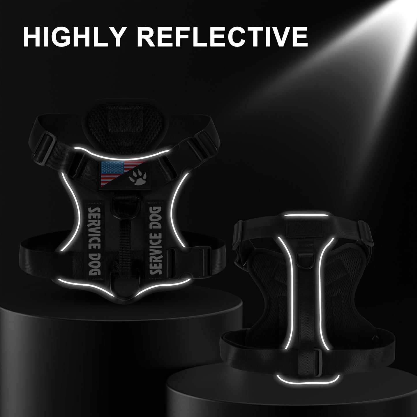 Reflective Service Dog Harness Vest