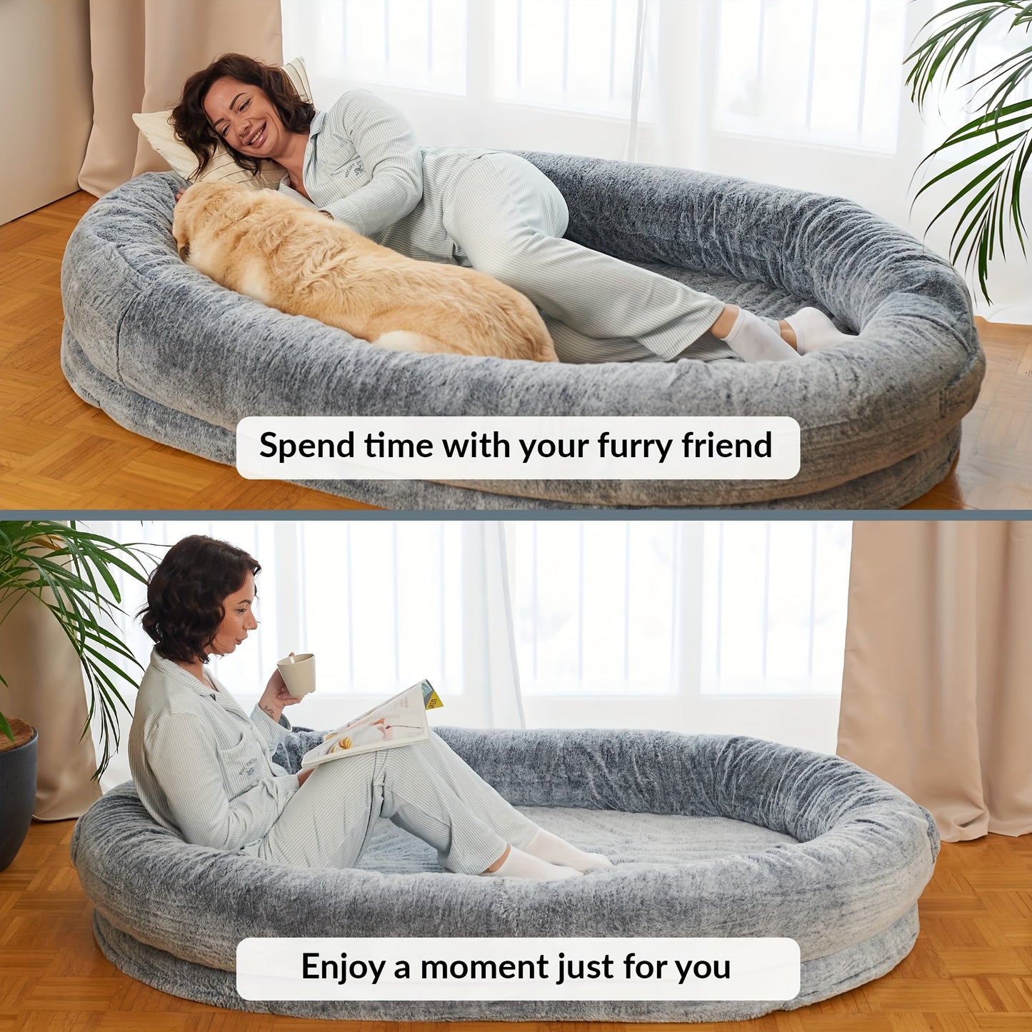 Giant Human-Size Dog Bed for Pets and Adults