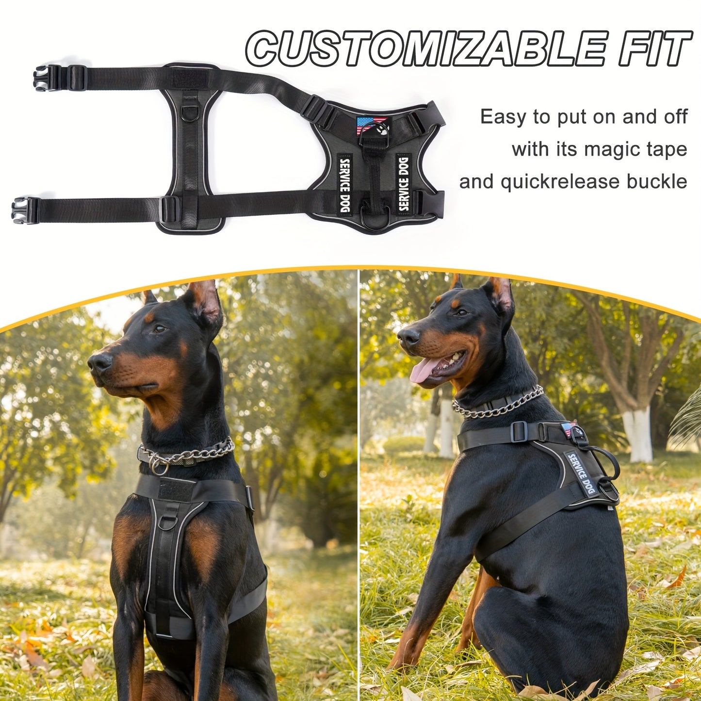 Reflective Service Dog Harness Vest