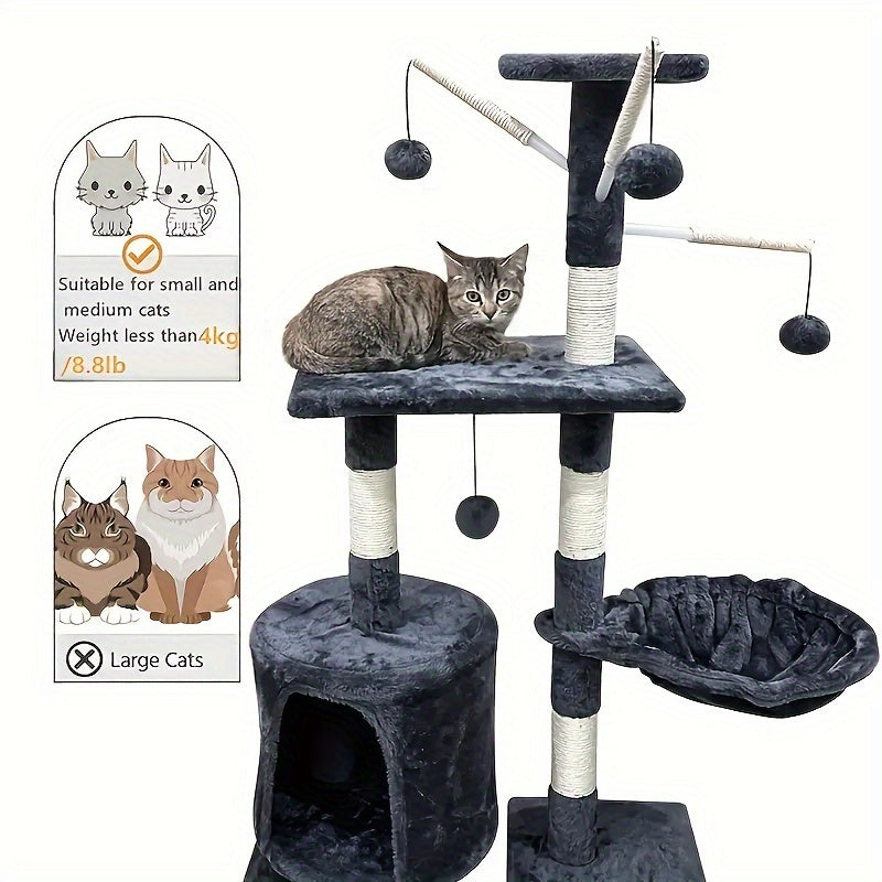 52-inch Cat Tree Tower Apartment Furniture