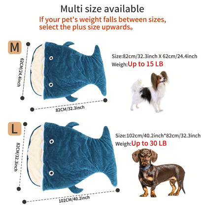 Cartoon Shark Shaped Pet Dog Bed