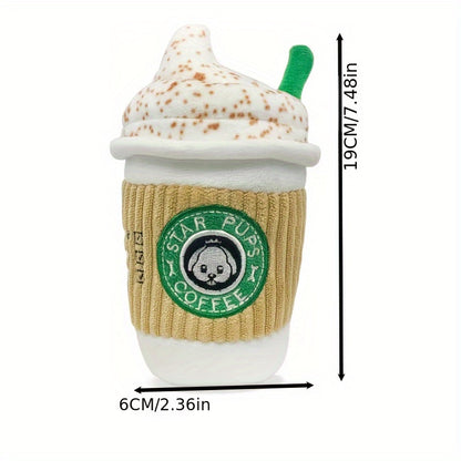 1pc Cute Latte Design Pet Plush Toy